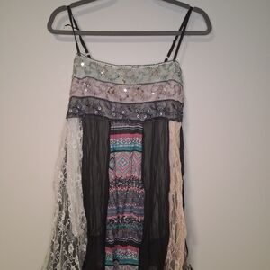 Colorful Patterned Spaghetti Strap Dress